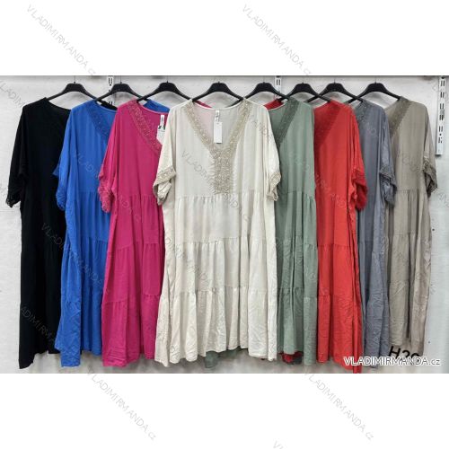 Women's short sleeve summer casual dress (S/M/L ONE SIZE) ITALIAN FASHION IMWGB25022