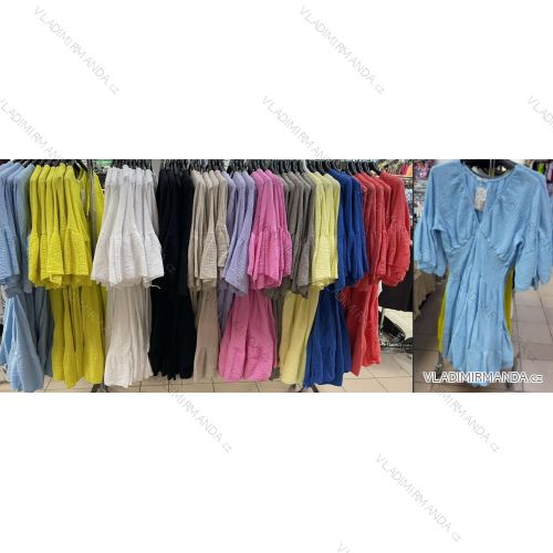 Women's short sleeve summer casual dress (S/M/L ONE SIZE) ITALIAN FASHION IMWGB25022