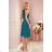 Chiffon dress with ties for women (S-2XL) POLISH FASHION NMC-350-6/DR - petrol blue - XL