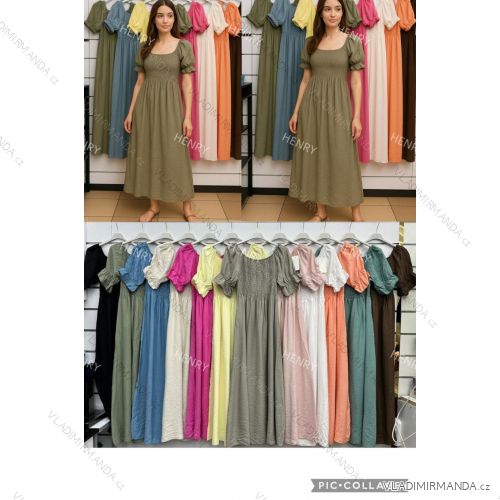 Women's short sleeve summer casual dress (S/M/L ONE SIZE) ITALIAN FASHION IMWGB25022