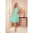 Chiffon dress with ties for women (S-2XL) POLISH FASHION NMC-350-5/DR - mint green - XL