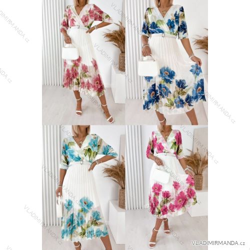 Women's short sleeve summer casual dress (S/M/L ONE SIZE) ITALIAN FASHION IMWGB25022