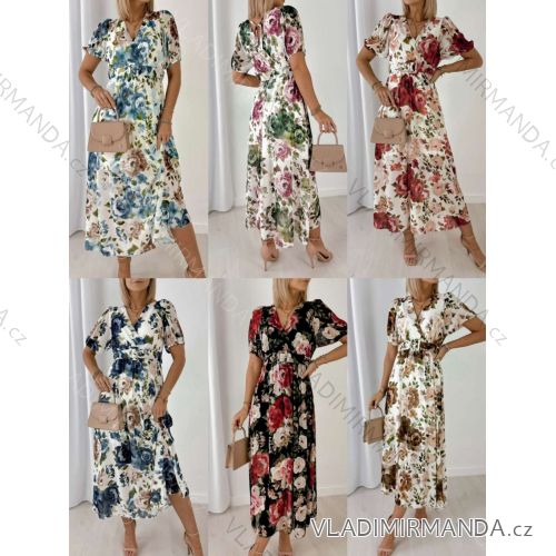 Women's short sleeve summer casual dress (S/M/L ONE SIZE) ITALIAN FASHION IMWGB25022