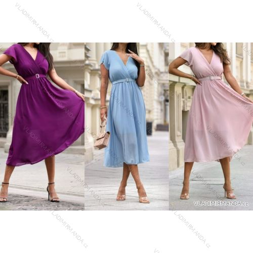 Women's short sleeve summer casual dress (S/M/L ONE SIZE) ITALIAN FASHION IMWGB25022
