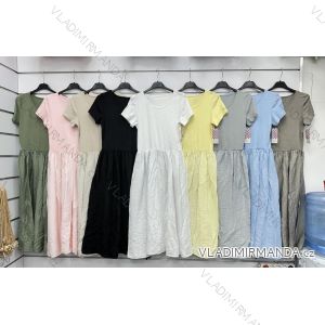 Women's short sleeve summer casual dress (S/M/L ONE SIZE) ITALIAN FASHION IMWGB25022
