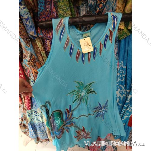 Women's sleeveless summer casual dress, oversized (42/44/46 ONE SIZE) INDIAN FASHION PME25104