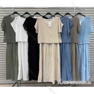 Šaty elegantní košilové dlouhý rukáv dámské (S/M ONE SIZE) ITALSKÁ MÓDA IMWY21734