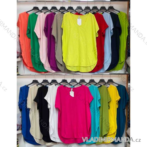Women's short sleeve tunic, oversized (42/44/46 ONE SIZE) ITALIAN FASHION IMWDL251430