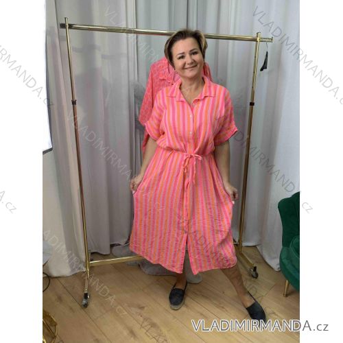 Long Jumpsuit with Pendant 3/4 Long Sleeve Women's Plus Size (50-58) ITALIAN FASHION IMWEC24016