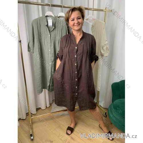 Women's Long Sleeve Shirt Dress (S/M ONE SIZE) ITALIAN FASHION IMWD232607