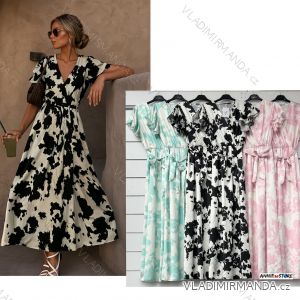 Women's Long Chiffon Short Sleeve Dress (S/M ONE SIZE) ITALIAN FASHION IMWGS231048