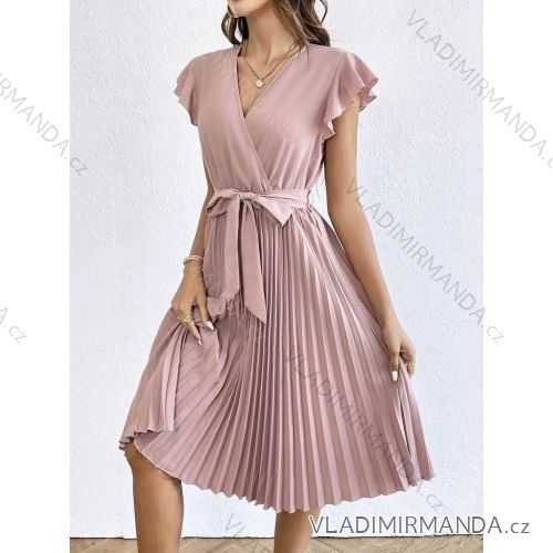 Women's Long Chiffon Short Sleeve Dress (S/M ONE SIZE) ITALIAN FASHION IMWGS231048