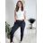 Elegant trousers with belt for women, oversized (40/42/44 ONE SIZE) ITALIAN FASHION IMBM25015 black S / M / L