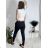 Elegant trousers with belt for women, oversized (40/42/44 ONE SIZE) ITALIAN FASHION IMBM25015 black S / M / L