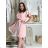 Long casual short sleeve women's dress, oversized (42/44/46 ONE SIZE) ITALIAN FASHION IMD2525370 -   růžová světlá -   S / M / L