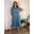 Women's Oversized Knitted Long Sleeve Sweater (S/M ONE SIZE) ITALIAN FASHION IMSN2416125 -   blue denim -