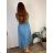 Women's Oversized Knitted Long Sleeve Sweater (S/M ONE SIZE) ITALIAN FASHION IMSN2416125 -   blue denim -
