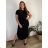 Women's Cotton Short Sleeve Summer Dress (S / M / L / XL ONE SIZE) ITALIAN FASHION IMD22472 -   black -   40/42