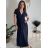 Women's long summer short sleeve dress (S/M ONE SIZE) ITALIAN FASHION IM323111/DU red