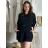 Long casual short sleeve women's dress, oversized (42/44/46 ONE SIZE) ITALIAN FASHION IMD2525370 44/46/48 black