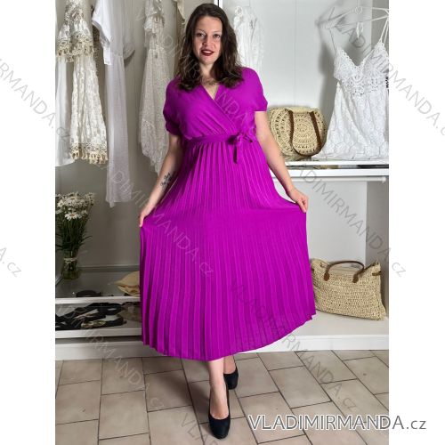 Women's Long Chiffon Short Sleeve Dress (S/M ONE SIZE) ITALIAN FASHION IMWGS231048