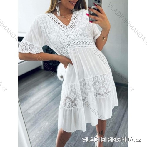 Sleeveless summer dress for women (uni sm) ITALIAN FASHION IMD20550 white XL/2XL
