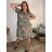 Linen dress short sleeve women's oversized (42/44/46 ONE SIZE) ITALIAN FASHION IM7250002