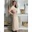 Women's long summer short sleeve dress (S/M ONE SIZE) ITALIAN FASHION IM323111/DU red