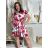 Women's 3/4 long sleeve shirt dress (XS/S/M ONE SIZE) ITALIAN FASHION IMD25030 -   red -   S / M / L
