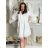 Women's Summer 3/4 Long Sleeve Dress (S/M ONE SIZE) INDIAN FASHION IMPEM23CA772 -   white -   L / XL