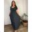 Long casual short sleeve women's dress, oversized (42/44/46 ONE SIZE) ITALIAN FASHION IMD2525370 -   šedá tmavá -