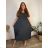 Long casual short sleeve women's dress, oversized (42/44/46 ONE SIZE) ITALIAN FASHION IMD2525370 -   šedá tmavá -