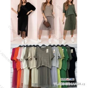 Women's Long Chiffon Short Sleeve Dress (S/M ONE SIZE) ITALIAN FASHION IMWGM23456