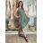 Women's Long Sleeveless Summer Dress (S / M / L ONE SIZE) ITALIAN FASHION IMC22418 S / M / L green khaki
