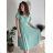 Women's Lace Cotton Short Sleeve Dress (S/M ONE SIZE) ITALIAN FASHION IMM23M7267 S/M Light blue