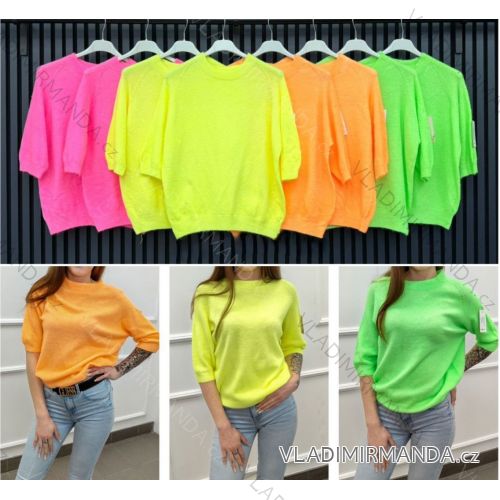 Women's long sleeve furry sweater (S/M/L ONE SIZE) ITALIAN FASHION IMWCH25116