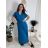 Women's Long Chiffon Short Sleeve Dress (S/M ONE SIZE) ITALIAN FASHION IMWGS231048