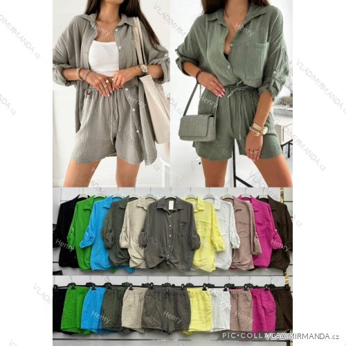 Šaty elegantní košilové dlouhý rukáv dámské (S/M ONE SIZE) ITALSKÁ MÓDA IMWY21734