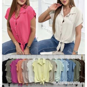 Šaty elegantní košilové dlouhý rukáv dámské (S/M ONE SIZE) ITALSKÁ MÓDA IMWY21734