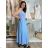 Women's short sleeve summer casual dress (S/M/L ONE SIZE) ITALIAN FASHION IMWGB25022 S / M / L Light blue