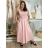 Women's short sleeve summer casual dress (S/M/L ONE SIZE) ITALIAN FASHION IMWGB25022 S / M / L růžová světlá
