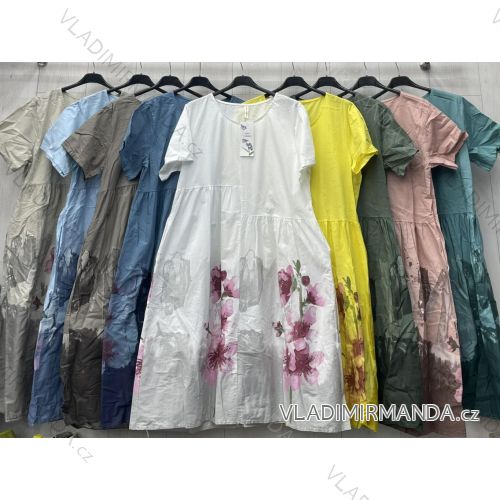 Women's Long Chiffon Short Sleeve Dress (S/M ONE SIZE) ITALIAN FASHION IMWGM23456