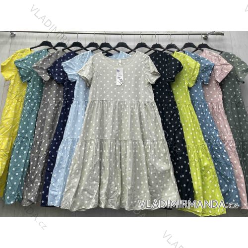 Women's Long Chiffon Short Sleeve Dress (S/M ONE SIZE) ITALIAN FASHION IMWGM23456