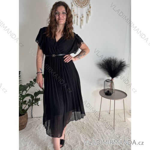 Women's short sleeve summer casual dress (S/M/L ONE SIZE) ITALIAN FASHION IMWGB25022