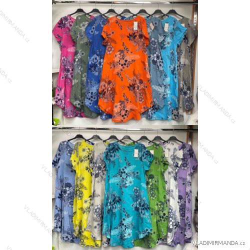 Women's Long Chiffon Short Sleeve Dress (S/M ONE SIZE) ITALIAN FASHION IMWGM23456