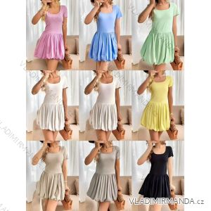Women's short sleeve summer casual dress (S/M/L ONE SIZE) ITALIAN FASHION IMWGB25022