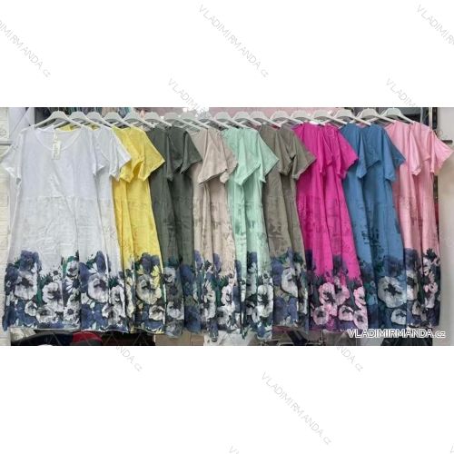 Women's short sleeve summer casual dress (S/M/L ONE SIZE) ITALIAN FASHION IMWGB25022