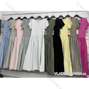 Women's short sleeve summer casual dress (S/M/L ONE SIZE) ITALIAN FASHION IMWGB25022