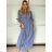 Women's Long Chiffon Short Sleeve Dress (S/M ONE SIZE) ITALIAN FASHION IMWGS231048