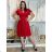 Women's Lace Cotton Short Sleeve Dress (S/M ONE SIZE) ITALIAN FASHION IMM23M7267 S/M Light blue